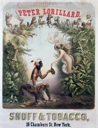 Advertisement for Snuff and Tobacco, Engraved by Sarony, Major and Knapp, New York, c.1860